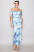 Petal Off- Shoulder Midi Dress